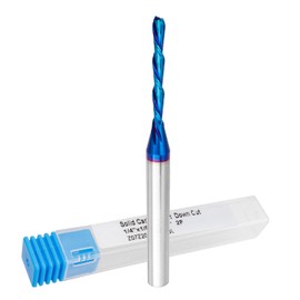 Mesee 2 Flute Spiral Dowcut Router Bit 1/4 Inch Shank Flat Nose End Mill CNC Router Bit Nano Blue Coat Carbide Milling Cutter for Wood Mortises Carving Engraving - 1" Cutting Length, 1/8" Cutting Dia