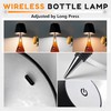 JKEYES 2PCS Black Wireless Liquor Wine Bottle Lamp Touch Dimmable