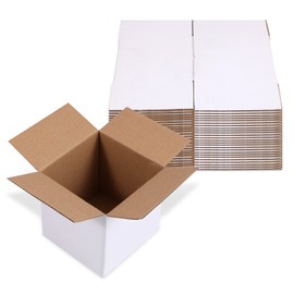 MYSLIMZE 25 Packs 4x4x4 Small Cardboard Shipping Boxes for Mailing, Packing and Storing (4x4x4)