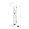 Prepac HangUps Narrow Wall Mounted Garage Storage Cabinet, Tall Storage