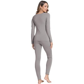 GYS Bamboo Viscose Long Johns Sets Thermal Underwear for Women Long Sleeve Base Layer, Grey, X-Large