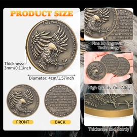 6 Pcs Divine Eagles Wings Christian Challenge Coin - Isaiah 40:31 Bible Verse Pocket Token Inspirational Religious Prayer Coins Christian Coin Gifts with Clear Protective Case