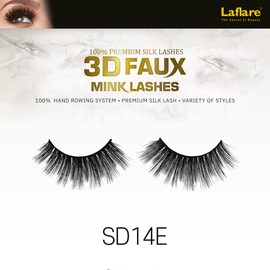 Laflare Silk Lashes 3D FAUX MINK Eyelashes, Light, Reusable, Handmade, Natural Looking, Professional Easy to Apply Eyelashes in a Knitted Style2-3 PACKS BUNDLE SPECIAL (3, SD14E)