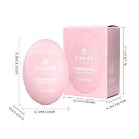 PAMMI Rose Water Lotion for Women & Men 50ml / 1.7oz – Hydrating Hand & Body Moisturizer for Dry Skin, Mini Travel Size Lotion, Body Care, Travel Lotions for Soft, Smooth Skin - 2 Pack
