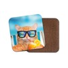 1 x Funny Sunbathing Cat Coaster - Summer Sun Holiday