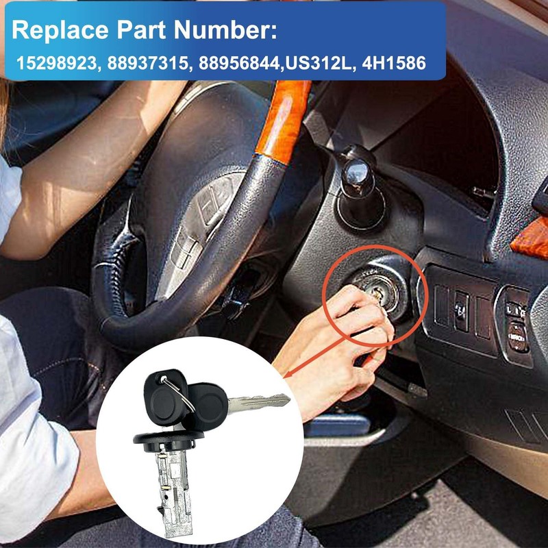 CSMATEYEAH Ignition Switch Lock Cylinder with Keys Replacement Compatible with