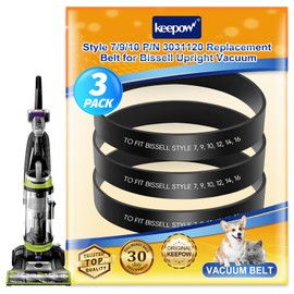 KEEPOW Style 7/9/10 P/N 3031120 Replacement Belt for Bissell Vacuum, 3 Pack