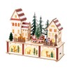 Lumineo LED Wood Village with Santa Scene, 8.66" Tall, Warm