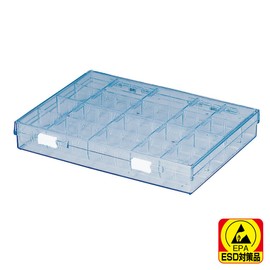 ホーザン(HOZAN) ESDパーツケース 導電性 部品収納ボックス 仕切板16枚付 フタを閉じたまま内容物を確認できる B-17-BB