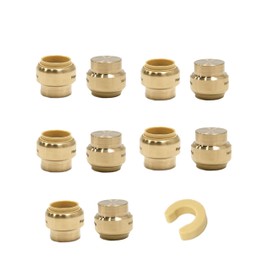 (Pack of 10) EFIELD 3/4 Inch Plug End Cap Push-Fit Fitting to Connect Pex, Copper, CPVC with Disconnect Clip