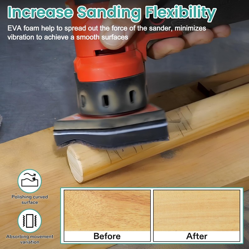 Ceoighe 80PCS Detail Sander Sandpaper and 2 Sanding Interface Pads