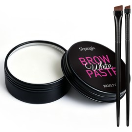 20g White Brow Mapping Paste Brow Contour Paste Brow Lip Shape Position Tool, 2pcs Eyebrow Brush Kit, Brow Mapping String Tool for Sketching Contouring the Eyebrow and Lip