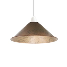 Vintage Retro Light Shade, Metal Cone Lampshade, Easy Fit Industrial 22cm Lamp Shade, 4cm E27 Pendant Hole for Kitchen, Living Room, Hallway (Brushed Copper)