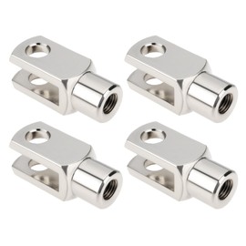 Briny River 4pcs M10x1.5 Right Hand Thread Clevis Fork End Long Joint Zinc Plated Steel Joint for Agricultural Construction Hydraulic Systems