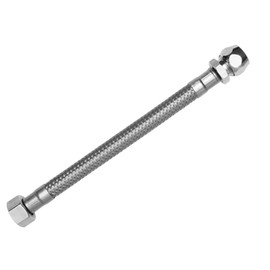 SFX® Reinforced Hose 70 cm Flex Hose 3/8 Inch Nut x 10 mm Crimp Fitting Stainless Steel Connection Hose Tap Mixer Tap 700 mm
