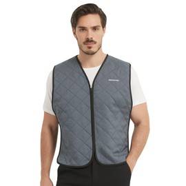 HENNCHEE Cooling Vest for Men & Women Ice Vest with 12 PCS Ice Packs, Body Cool Clothing for Hot Weather Outside Activities Grey XL