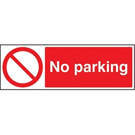 Caledonia Signs 13218G No Parking Sign, Rigid Plastic, G: 300 mm x 100 mm