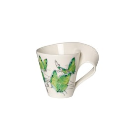 Villeroy und Boch NewWave Caffè Kaffeebecher "Deep Green Hairstreak", 300 ml, Höhe: 11 cm, Premium Porzellan, Grün