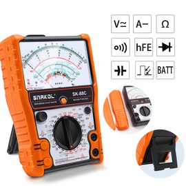 SNAKOL Analog Multimeter SK-88C,Pointer Multimeter，External Magnetic Multimetro,AC DC Volt 2500V,DC Current 10A,Rx 100K,Batt Tester,Diode/LED Testing,Remote Control Detection,11 Function,24 Range