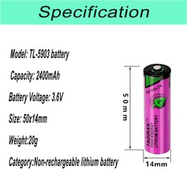 M【10 Pack】 TL-5903 Battery/SL-360 for Tadiran TL-5903 3.6V AA Lithium Battery 2400mah 6ES7971-0BA00 for Siemens S7-400 PLC Machine