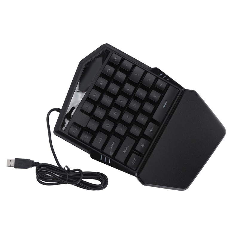 One Handed Gaming Keyboard USB Wired RGB Backlit 35 Keys