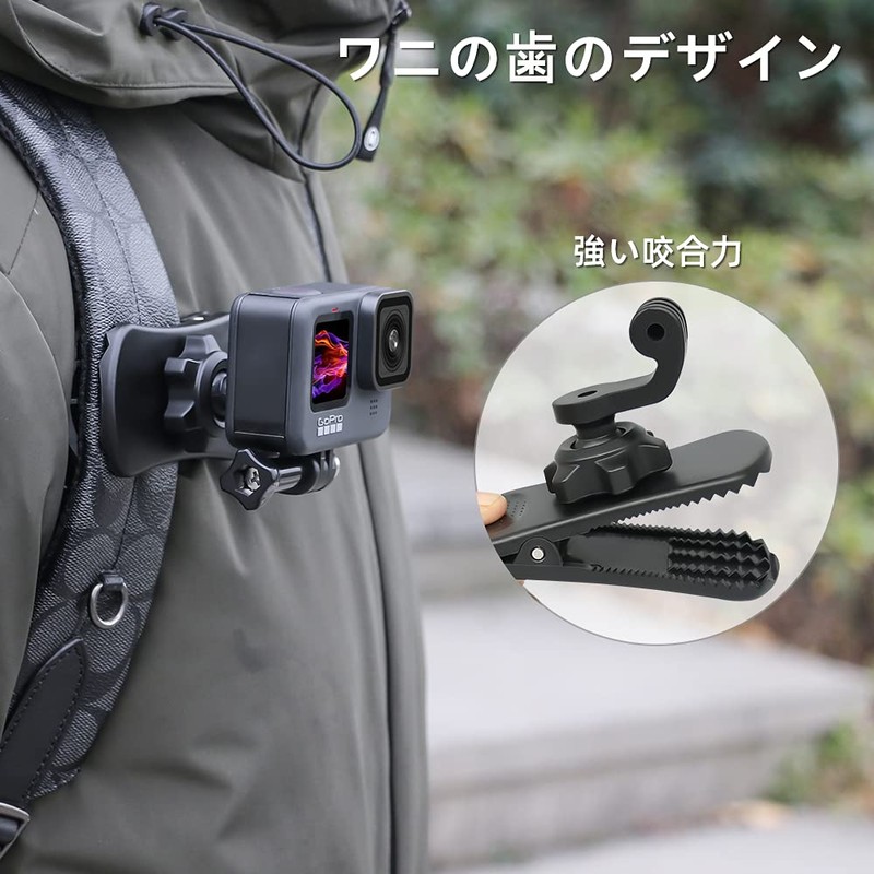 Backpack Strap Mount Quick Clip Mount, 360 Degree Rotation Backpack