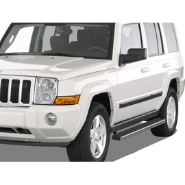 APS Running Boards (Nerf Bars Side Steps Step Bars) Compatible with Jeep Commander 2006-2011 (7 Passenger Commander with Rear AC Only) (Black Powder Coated 5 inches)