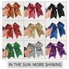 DEEKA 12 PCS 7" Large Glitter Cheer Bows Shiny Cheer