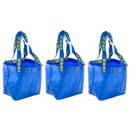 Set of 3 x Original Mini FRAKTA Small Blue Bags, Polypropylene, 27x27cm