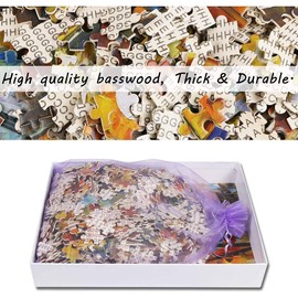 Jigsaw Puzzles 1000 Pieces for Adults - Sunflower Blue Butterfly - Wooden Puzzle Toys Home Decor