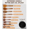 Nucookery Wooden Cooking Utensils Set with Holder, Teak Wood Utensils,