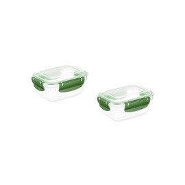Superio Plastic Food Storage Containers with Airtight Lids, 2 Pack- 13 Oz, BPA Free, Leakproof, Stackable, Microwave, Dishwasher, Freezer Safe, Green