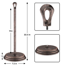 KASUNTO Toilet Paper Holder with Rustproof, Metal Free Standing Toilet Paper Stand Storage for Bathroom, Tissue Paper Roll Holder for Bathroom Accessories (Oil Rubbed Bronze)
