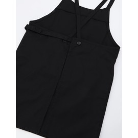Edwin Apron with Front Ties Solid Color, Side Pockets, Black, M - L, Black