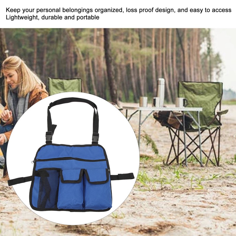 Beach Chair Armrest Bag 600D Oxford Cloth Multifunctional Outdoor Chair