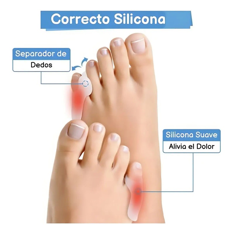 Separador de Juanete Meñique Gel Silicona Unitalla Blanco 1 Par