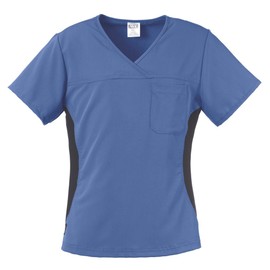 Medline Michigan AVE. Camiseta con cuello en V, pequeña, color azul techo