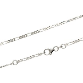 NKlaus Figaro Chain Anklet 25 cm Diamond-Coated 585 Yellow Gold or 925 Silver Fine Anklets, Sterling Silver