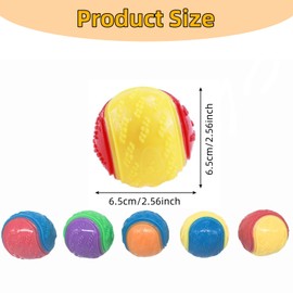 AKICWTJZH 5Pcs Squeaky Dog Balls, Teeth Cleaning Chew Toys for Dogs, Interactive Pet Ball Toys, Squeaky Balls for Training & Fetch Games