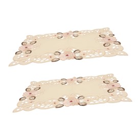 Cabilock 1 Set 2pcs Placemat Rose Gold Table Cloth Tablecloths Party Round Table Mats Square Tablecloth Teal Doilies Lace Paper Fabric Table Cloths Rectangular Dressing Table Mat Polyester