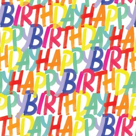 Jillson Roberts Bulk Wrapping Paper, Rainbow Birthday, 1/2 Ream 417' x 30"