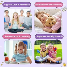 Magnesium Glycinate Liquid for Kids - Magnesium Bisglycinate Drops with L-Theanine, Chamomile & Vitamin B6, B12, C, D3 for Sleep, Relaxation, Immune S