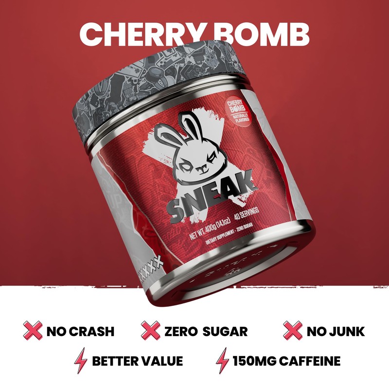 SNEAK Energy Drink Powder | Cherry Bomb | No Sugar.