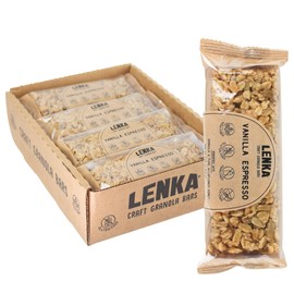 Lenka Bars - Vanilla Espresso Snack Bars, Gluten Free, High Fiber, Kosher, Wholesome, No Artificial Flavors, Individually Wrapped - 12 Pack