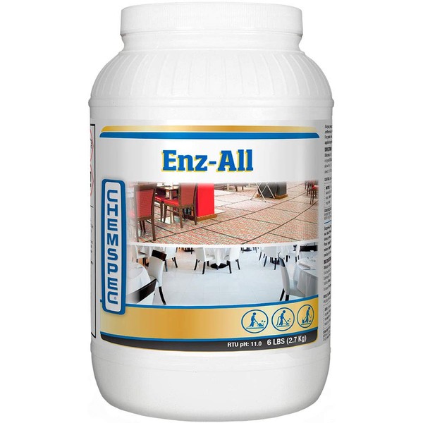 Chemspec ENZ-All – Professional Multi-Purpose Enzyme Traffic Lane Carpet Cleaning Concentrate, 4 pk, 6 lbs jar (C-EA24)