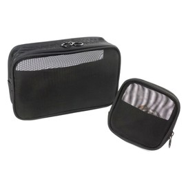 YunZh Mesh Makeup Bag，Cosmetic Bag，Small Travel Kit Storage Pouch Clear Portable Toiletry Bags Set for Women Girl