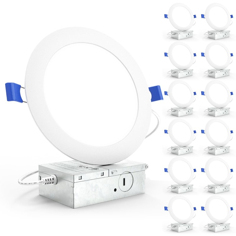Sunco 12 Pack Recessed Lighting 6 Inch LED, Canless Ceiling