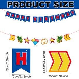 SAVITA Hedgehog Happy Birthday Banner, Pre-Strung Hedgehog Party Banner Cartoon Themed Party Backdrop Decor for Girls Boys Baby Shower Birthday