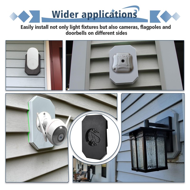 Siding Mounting Kit, 8141DBL Outdoor Fixture Mounting Block with Built-in