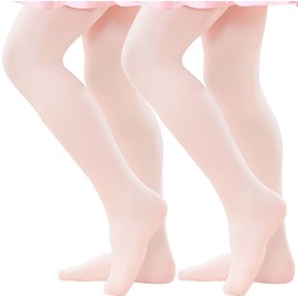 Danswan - Mallas de Ballet con Pies para Niñas y Estudiantes de Práctica (Niños/Mujeres/Niños), 2 Pares - Rosa Ballet (Pie), 2-4 Años